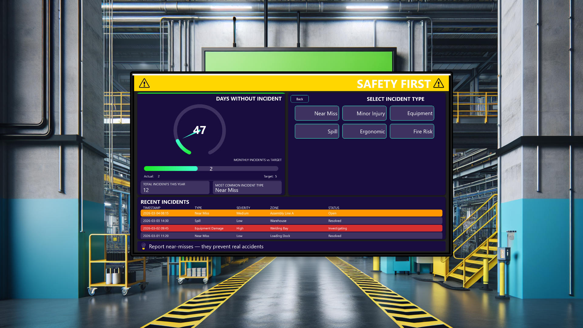 Interactive Safety Incident Reporting Board