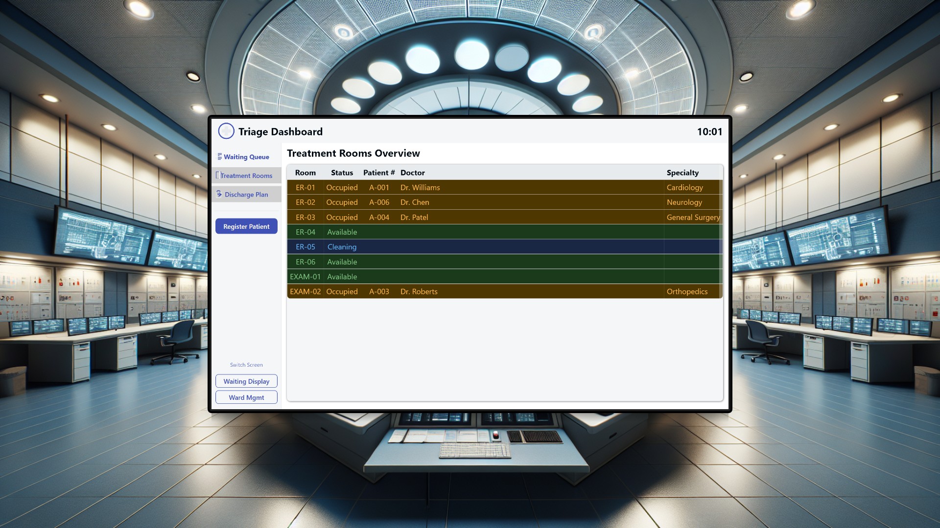 Hospital Patient Flow Management System - Triage, Waiting Area, and Ward Coordination