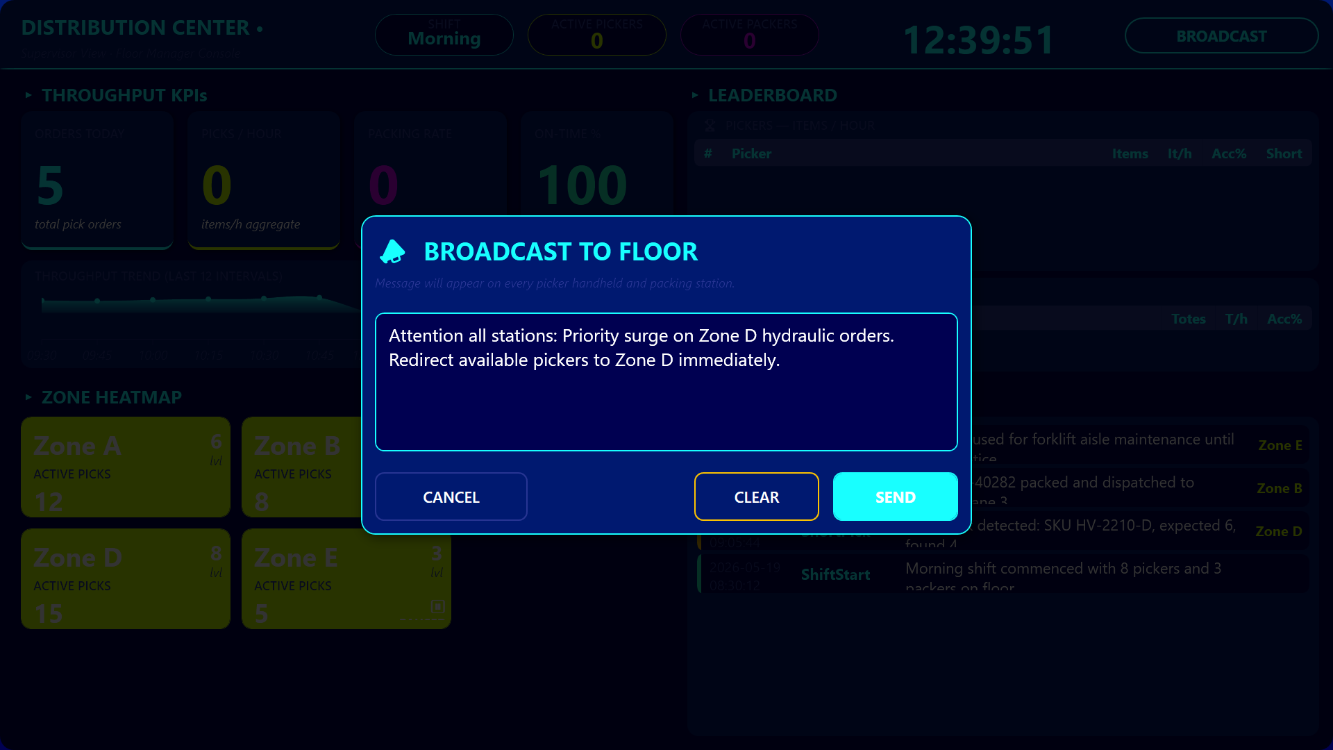 Supervisor dashboard - picker and packer leaderboards