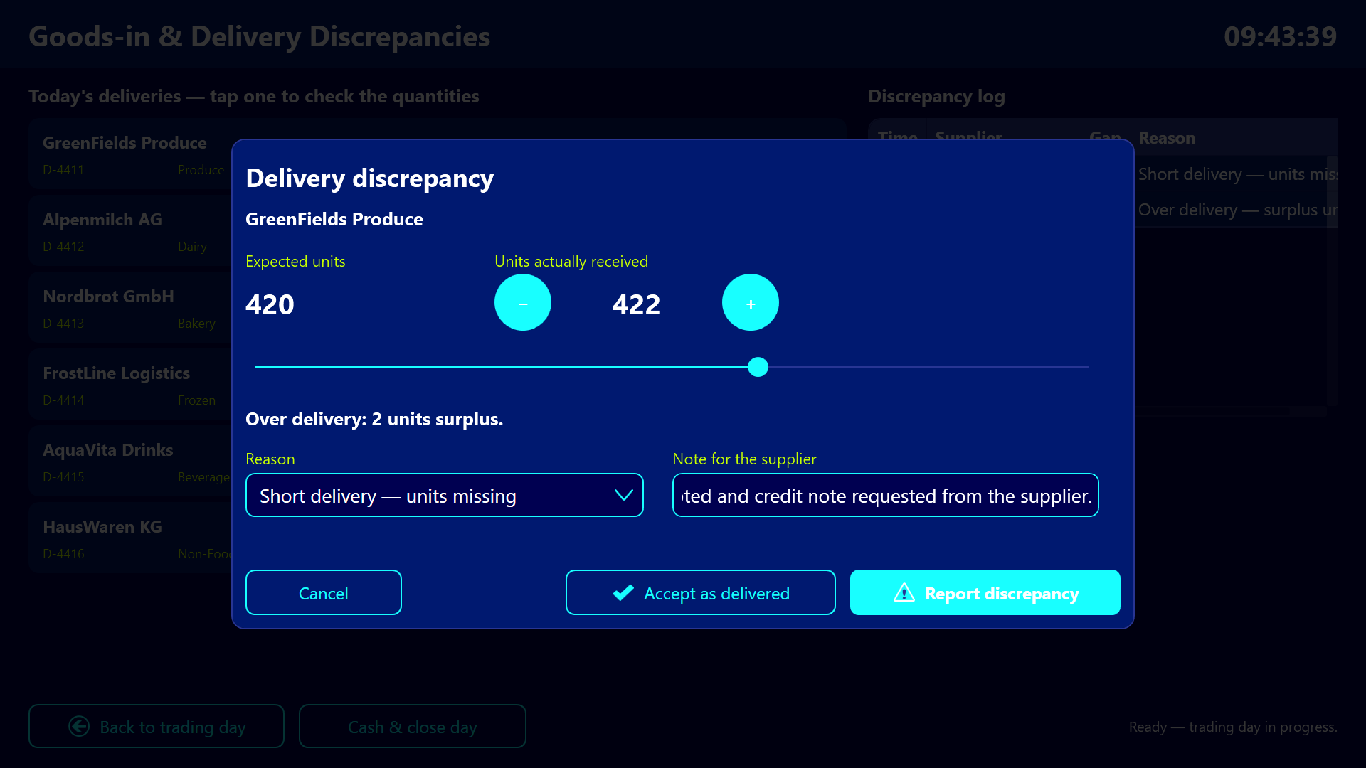 Task handling with markdown form and compliance checklist
